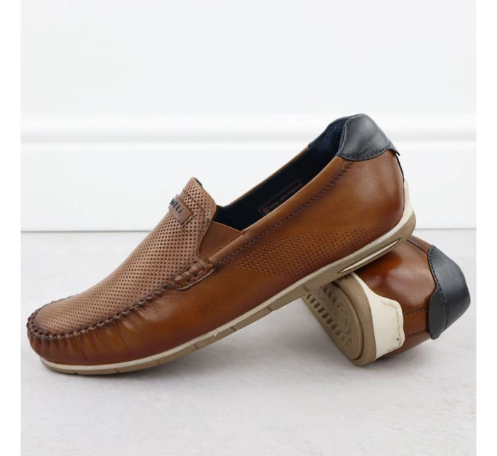 Skórzane męskie brązowe model 22035541 - Bugatti Skórzane męskie brązowe model 22035541 - Bugatti