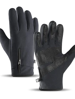 Nekĺzavé zimné športové rukavice pre telefón (veľkosť XL) - čierne