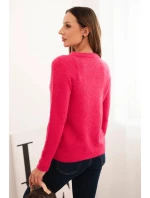 Dámský svetr z baby alpaky s dlouhým rukávem fuchsie