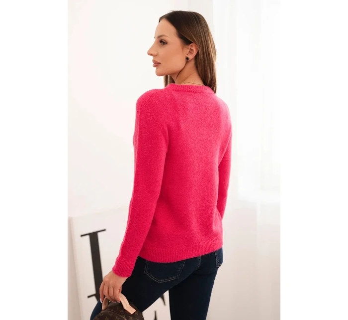 Dámský svetr z baby alpaky s dlouhým rukávem fuchsie