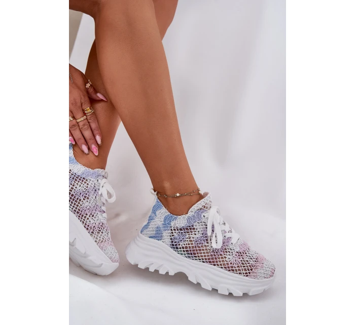 Sneakersy Damskie Z Szydełkową Cholewką Multikolor Jelhiris Sneakersy Damskie Z Szydełkową Cholewką Multikolor Jelhiris