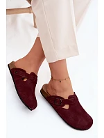 Kožené semišové model 22125817 s přezkou 1905 tmavě fialové - Zazoo