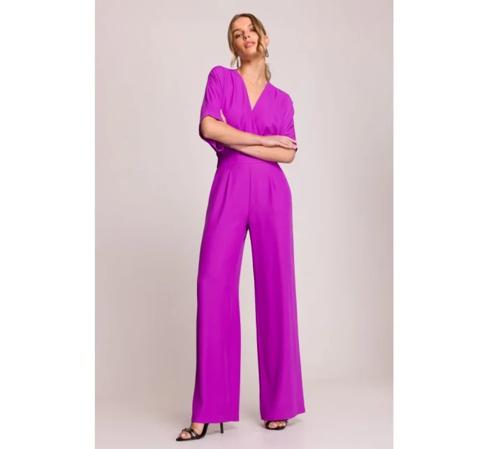 Kombinéza se širokými nohavicemi a výstřihem model 20966145 - STYLOVE Kombinéza se širokými nohavicemi a výstřihem model 20966145 - STYLOVE