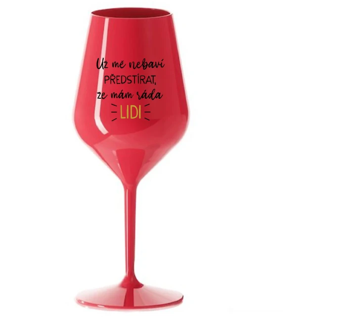 červená nerozbitná sklenice na víno 470 ml model 21321781 - Giftela