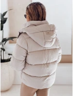 Dámská prošívaná bunda s kapucí béžová Dstreet model 21991198 - FashionStreet