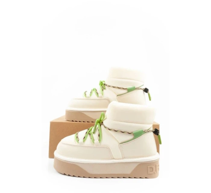 Dámske zimné snehové topánky D.Franklin fashion fur insulated boots beige green women