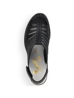 Dámske pohodlné kožené sandále na podpätku Rieker 40959-00