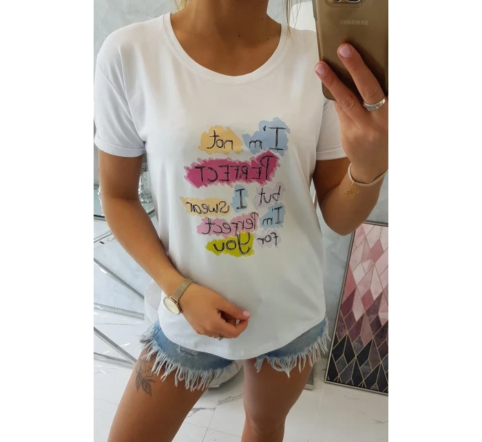 Blúzka s potlačou Perfektná biela