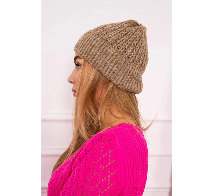 Tenká čiapka Wioletta K251 tmavo béžová