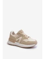 Dámské tenisky z ekologické kůže béžové model 21657655 - Boto Dámské tenisky z ekologické kůže béžové model 21657655 - Boto