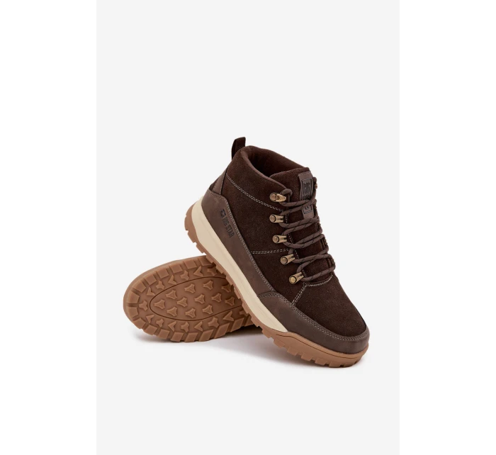 Zamszowe Buty Trekkingowe Męskie Big Star SS174263 Brązowe