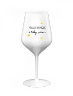 Milujem Vianoce a rovnako aj víno - biely nerozbitný pohár na víno 470 ml