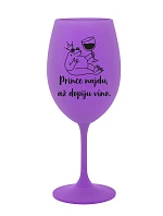 Nájdem princa, keď vypijem víno - fialový pohár na víno 350 ml