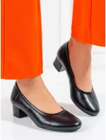 Luxusní dámské lodičky černé na širokém podpatku Luxusní dámské lodičky černé na širokém podpatku