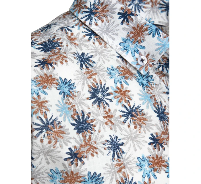 Pánská bílá košile s květinami Dstreet model 21989385 - FashionStreet