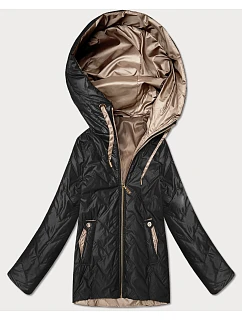 Pikowana kurtka damska z kapturem Goodlookin czarna model 22019137 - S'WEST