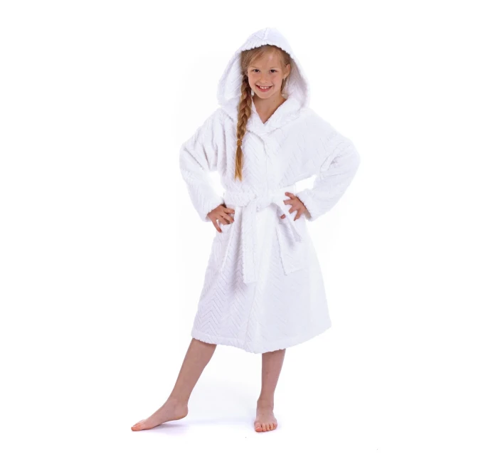 dětský župan Athena s kapucí dětské bílá