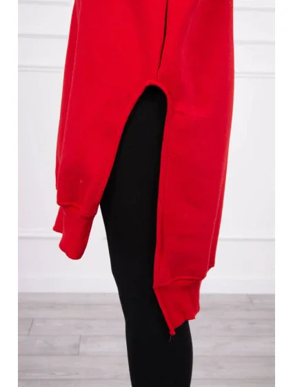 Mikina s bočními rozparky červená