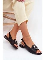 Dámské sandály s ozdobou  Černé model 22133550 - S.Barski