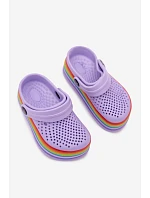 Detské penové sandále s fialovými farebnými remienkami Children's Foam Purple Straps Tansy