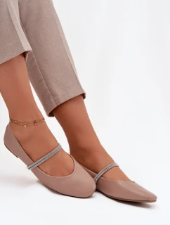 Dámské baleríny s pásky – tmavě béžové model 21834666 - Kesi
