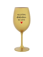 NEJLEPŠÍMU DĚDĚČKOVI NA SVĚTĚ - zlatá sklenice na víno 350 ml