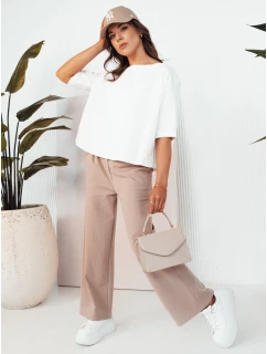 Dámské široké kalhoty béžové Dstreet model 21975100 - FashionStreet