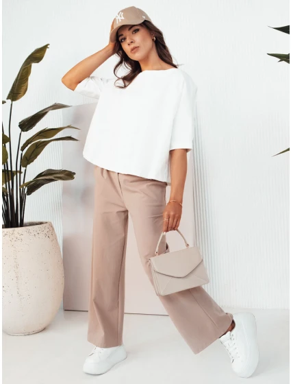 Dámské široké kalhoty béžové Dstreet model 21975100 - FashionStreet