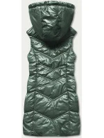 Lesklá zelená vesta s kapucňou (B8025-10) Lesklá zelená vesta s kapucňou (B8025-10)