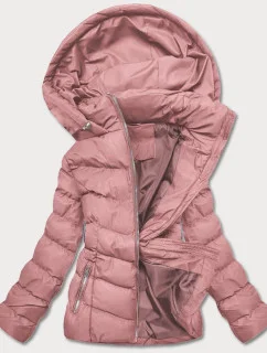 Ružová dámska krátka páperová zimná bunda (5M726-46)