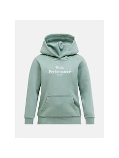 Detská mikina PEAK PERFORMANCE Jr Original Small Logo Hood, zelená farba