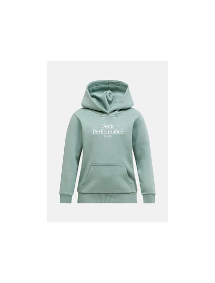 Detská mikina PEAK PERFORMANCE Jr Original Small Logo Hood, zelená farba