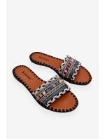 Damskie Zdobione Klapki Czarne Bellisa