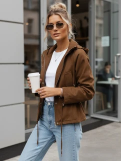 Dámska semišová bunda svetlohnedá hit sezóny FashionStreet TY5575