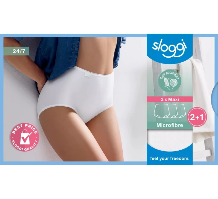 sloggi 24/7 Microfibre Maxi C3P - WHITE - SLOGGI WHITE - SLOGGI