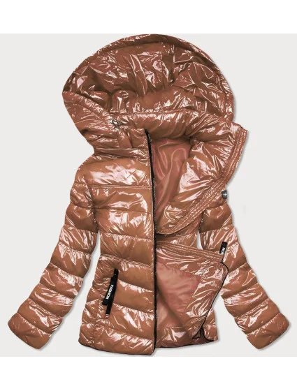 Zlatá dámska lakovaná bunda (B9759-101)