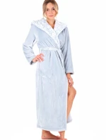 Dámsky župan Flora s kapucňou 3956 jednofarebný ľadovo modrý - Vestis