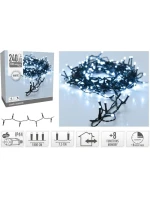 VIANOČNÝ STROMČEK SVETELNÁ REŤAZ 240 VIEDOL ČASOVAČ STUDENÁ BIELA