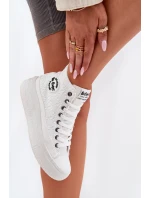 Trampki Damskie Na Platformie Lee Cooper LCW-25-44-3209L Biale