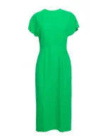S398 Šaty v tvare ceruzky s bočným rozparkom - zelené