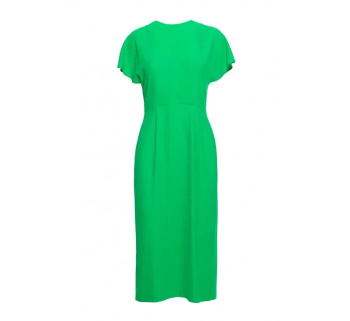 S398 Šaty v tvare ceruzky s bočným rozparkom - zelené