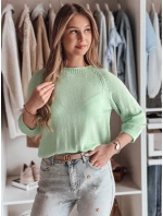 Dámsky oversize sveter SOFTICAN svetlozelený FashionStreet MY2433