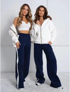 modrý hrubší dámský bavlněný komplet s rozepínací mikinou model 20905694 - Moon