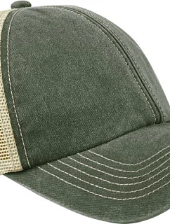 Beechfield B 672 6-panelová čiapka Vintage Trucker 53.0672 vintage olivová/kameňová