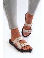 Klapki Damskie Na Płaskiej Podeszwie ZAXY LL285072 Jasnobeżowe