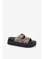 Klapki Damskie Z Klamrami Na Platformie Zebra Nilatha