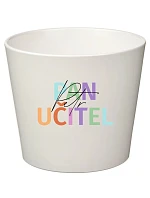 Bílý keramický květináč pro paní učitelku/pana učitele - malý