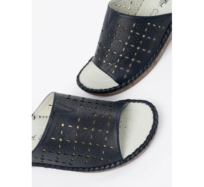 Jedinečné dámske tmavomodré ponožky s klinom