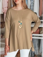 Dámská máslová halenka oversize s přívěskem tmavě hnědá Dstreet model 21985730 - FashionStreet