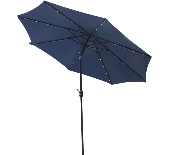 ZÁHRADNÝ SLNEČNÍK S LED OSVETLENÍM 300CM NÁMORNÍCKA MODRÁ